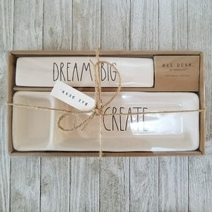 Rae Dunn DREAM BIG Desk Plaque CREATE Tray